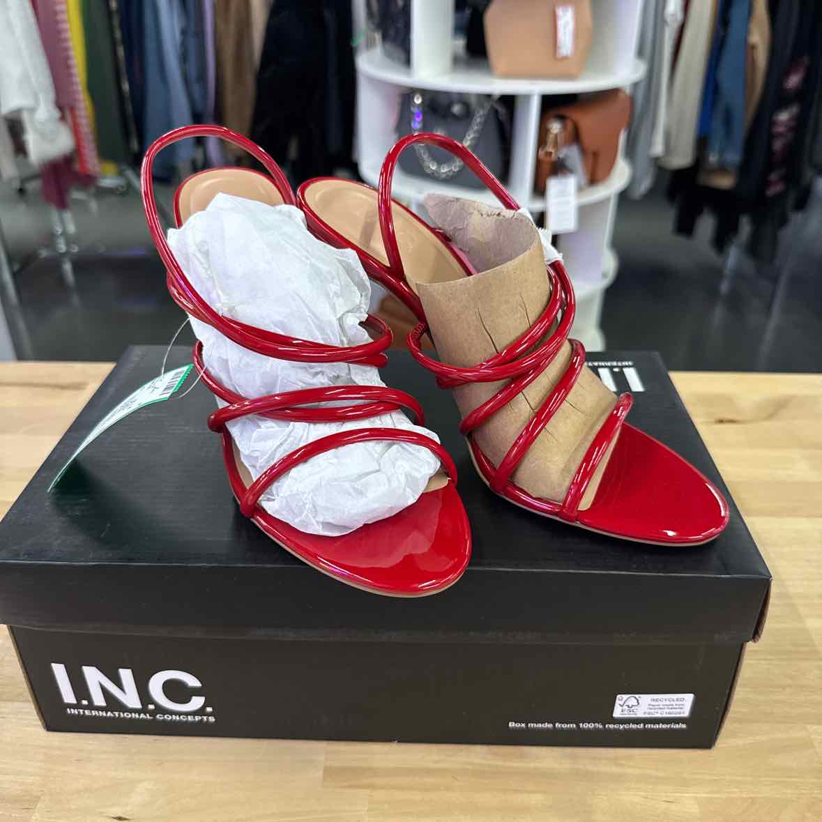 I.n.c. International Concepts Women's Ginny Strappy Stiletto Sandals - Red - 9