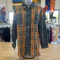 Fashion Size OS Brown & Blue Preloved Button Down LS