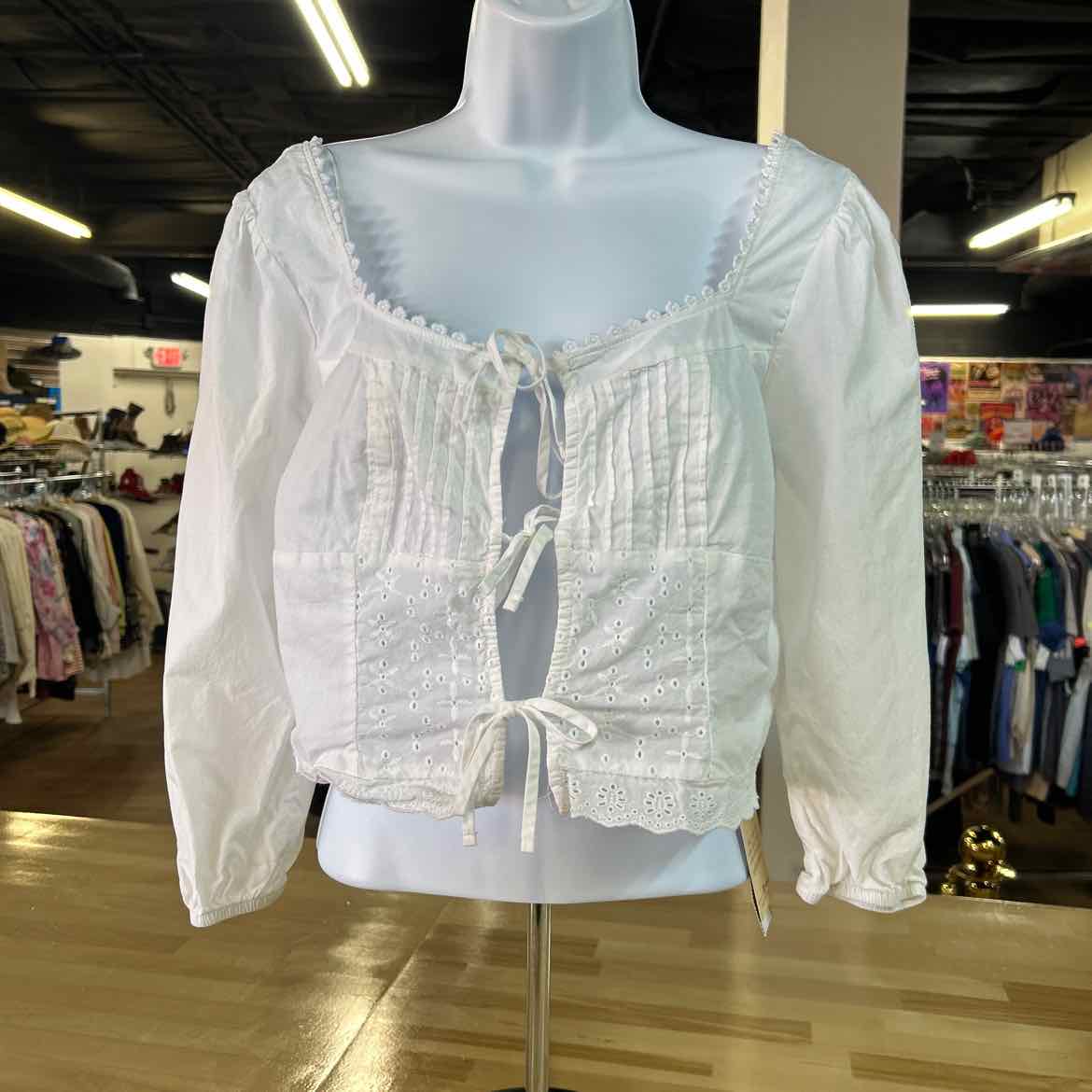 Self E Size L White Blouse LS