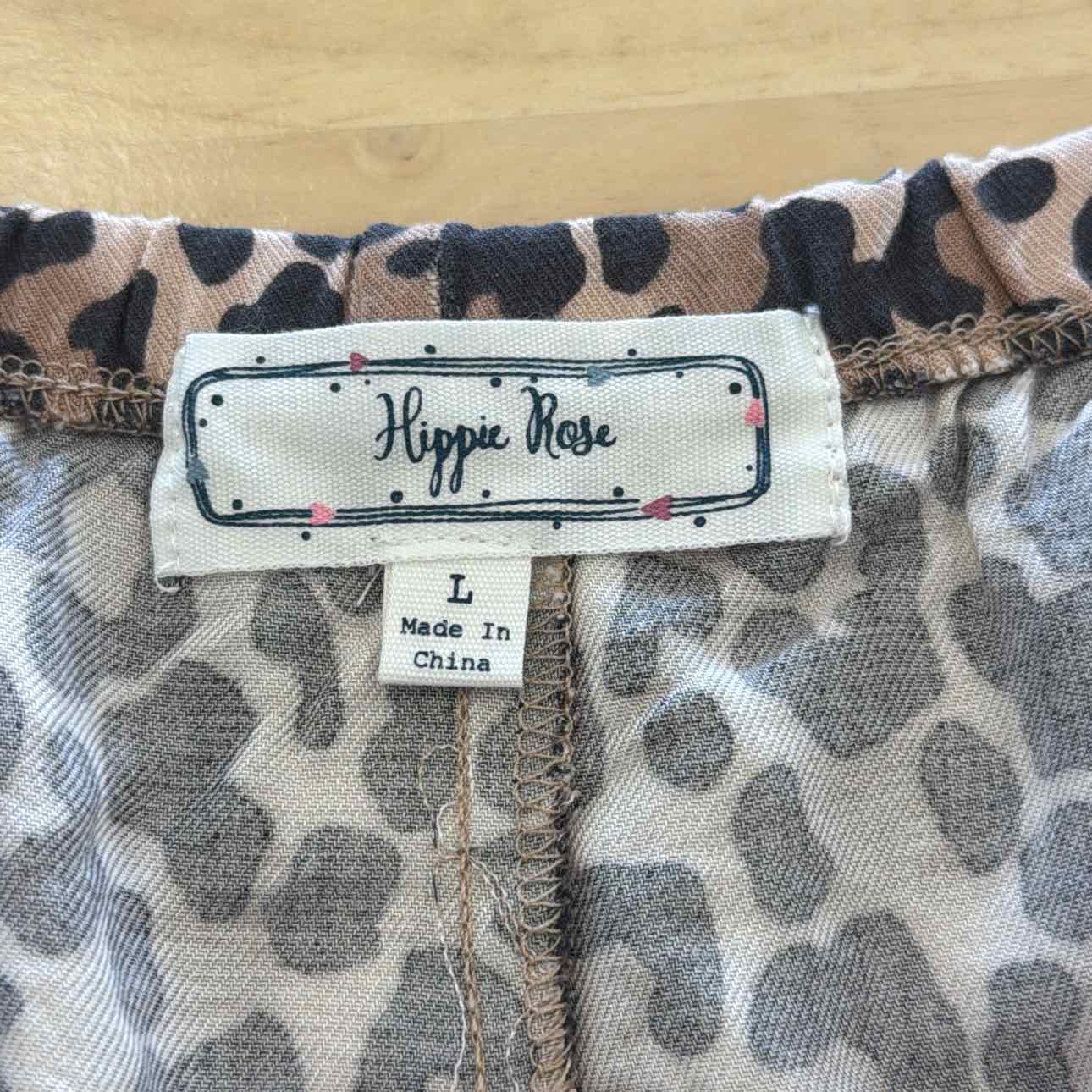 hippie rose Women Size L Brown New Shorts  Leopard Pull-on Drawstring Shorts