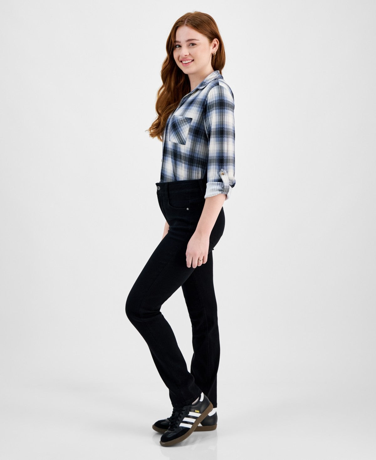 Dollhouse Juniors' High Rise Straight-Leg Jeans - Black