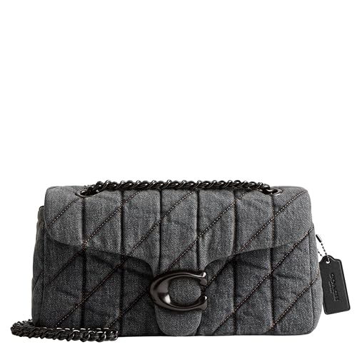 COACH Quilted Tabby Small Deni Pewter Washed Gray