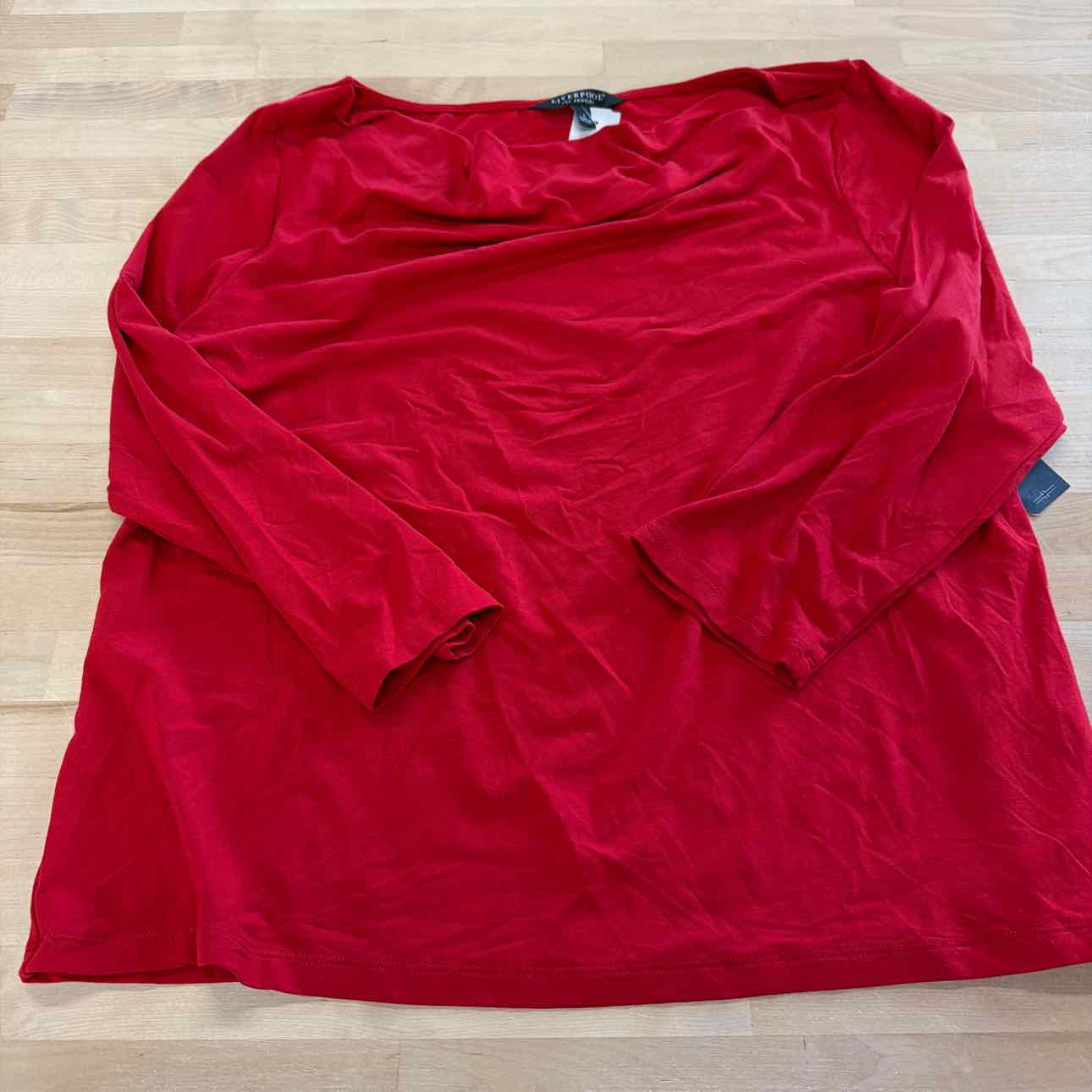 Liverpool Size L Red New Blouse SS