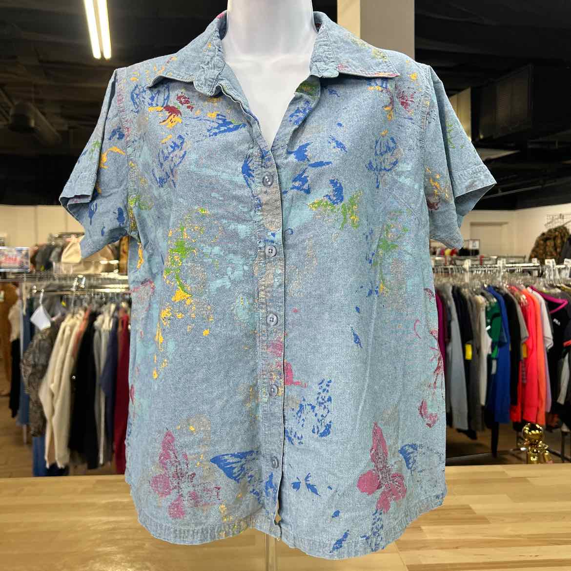 Kenneth Cole Size PL Blue Preloved Button Down SS