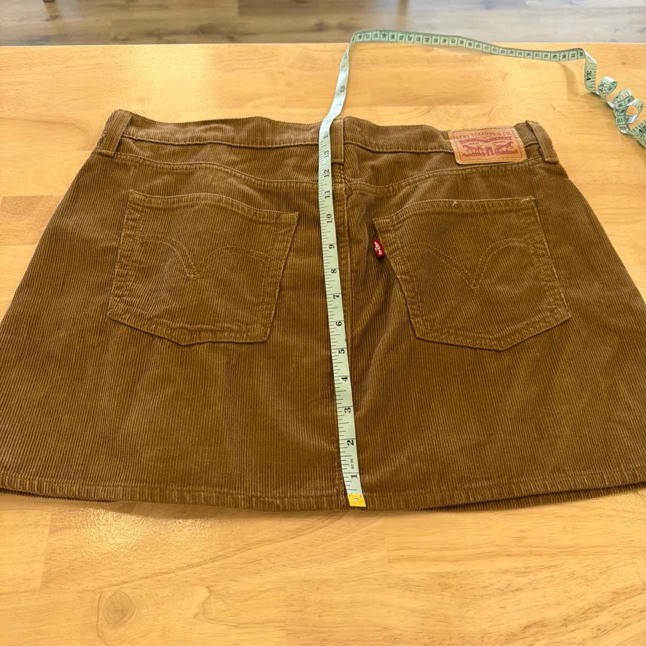 Levi's Size 31 Brown Corduroy a-Line Button Front Mini Skir