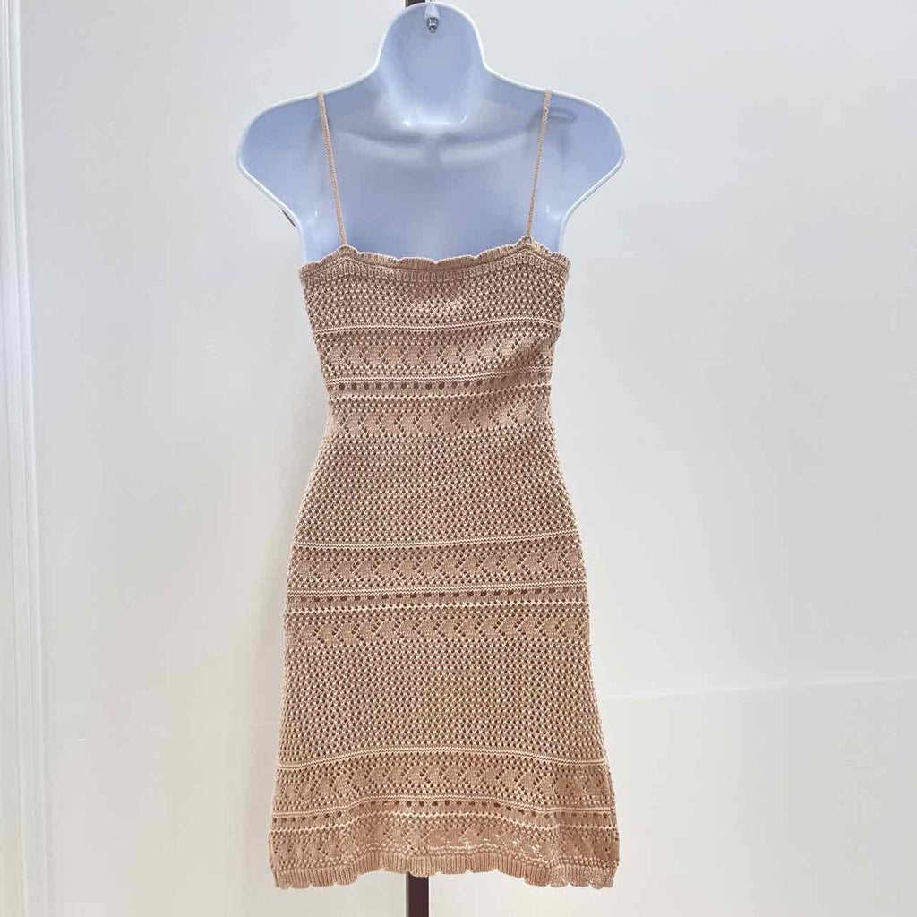 hippie rose Size XS Crochet Tie-Strap Mini Dress