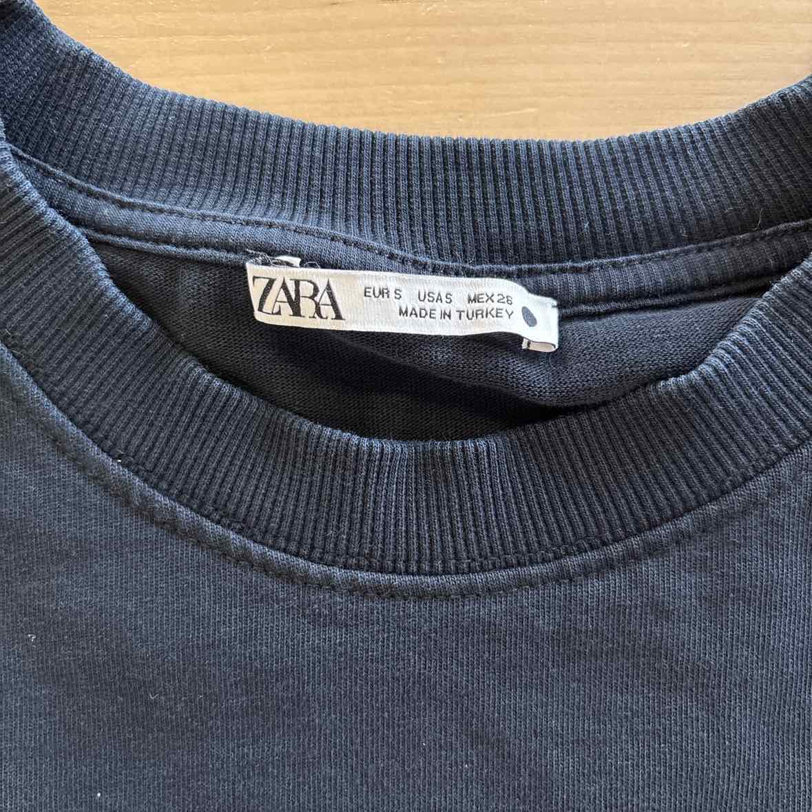 zara Size S Black Crop Top