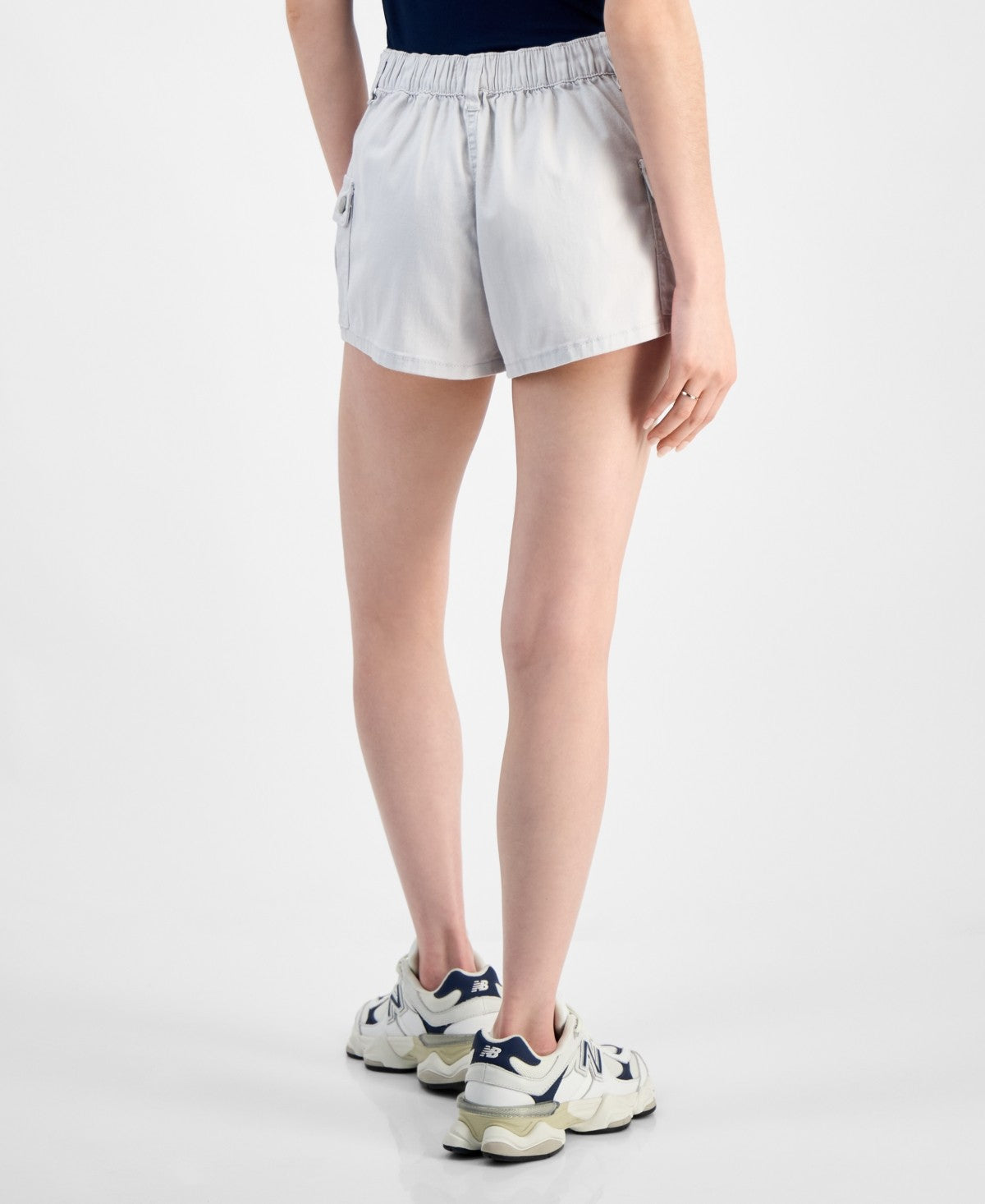 Madden Girl Juniors' High Rise Utility Shorts - Nimbus Cloud - M