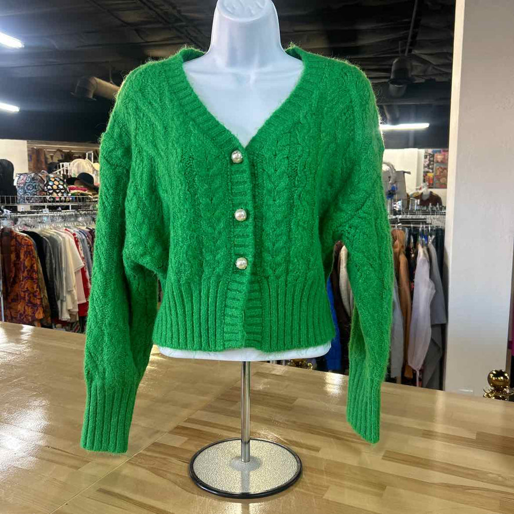 zara Size S Green Knit Preloved Sweater