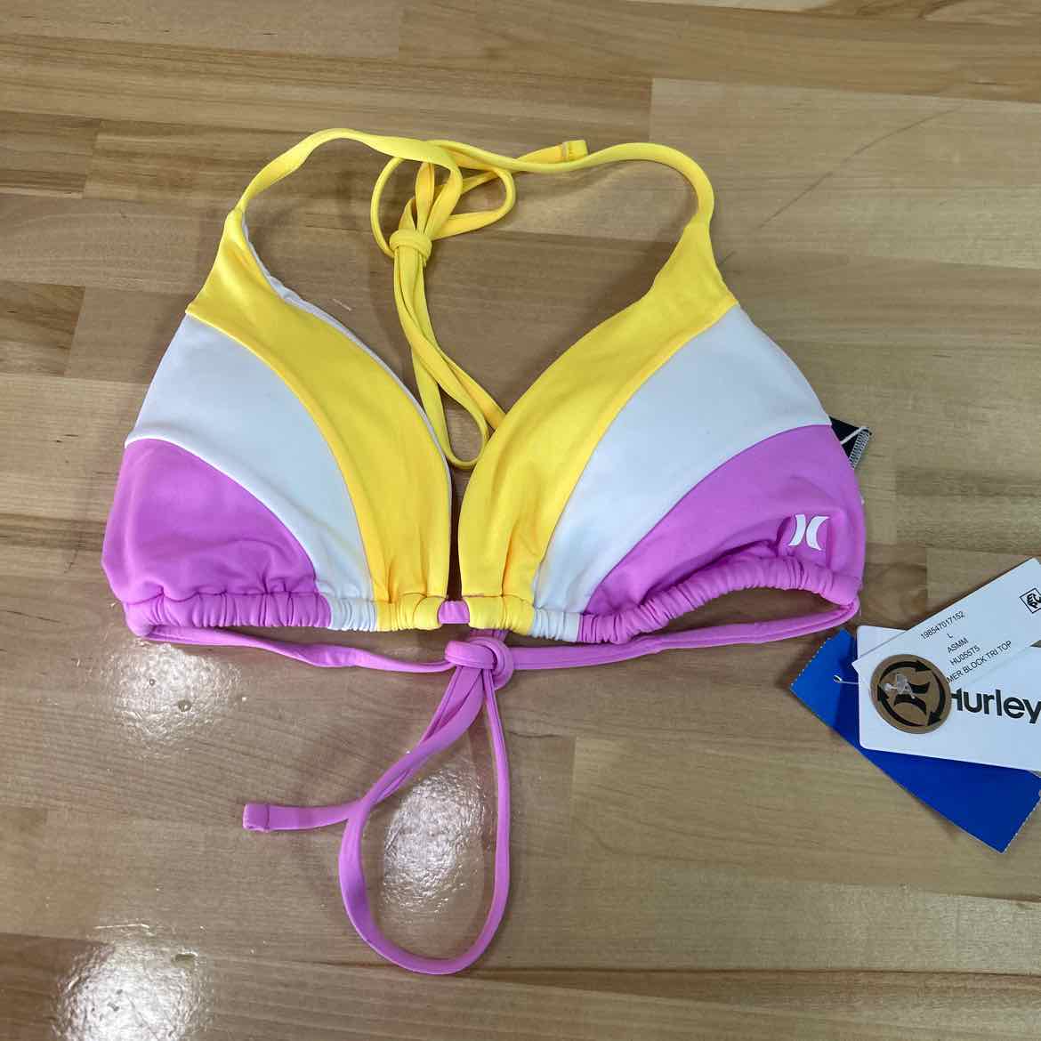 Hurley Size L Summer Block Tri Womens Bikini Top