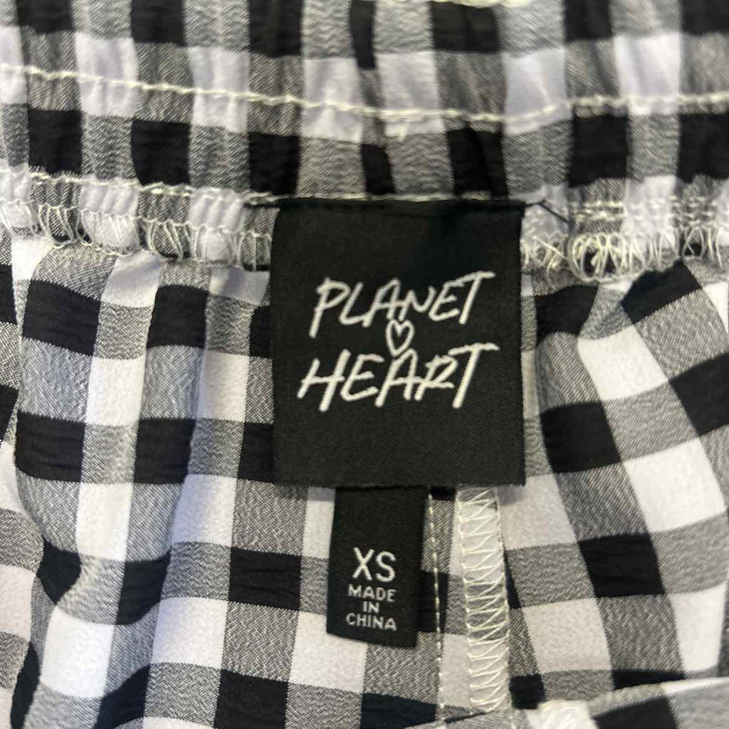 Planet Heart Juniors' Gingham Boxer Shorts - Black Beauty - XS