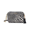 Michael Kors Logo Semi Lux Animal Print MD Camera Crossbody NWT