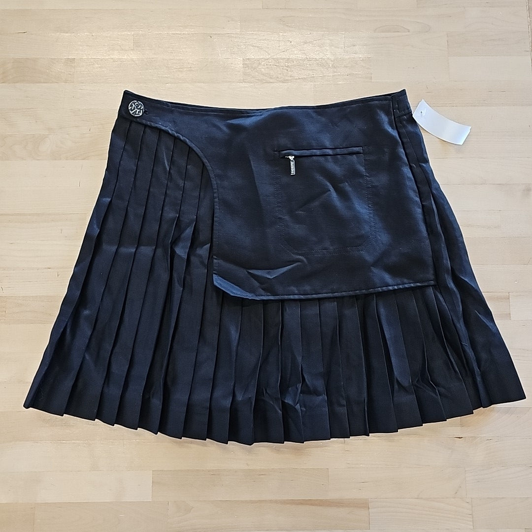 Dkny Women's Asymmetric Front-Panel Pleated Mini Skirt - Black
