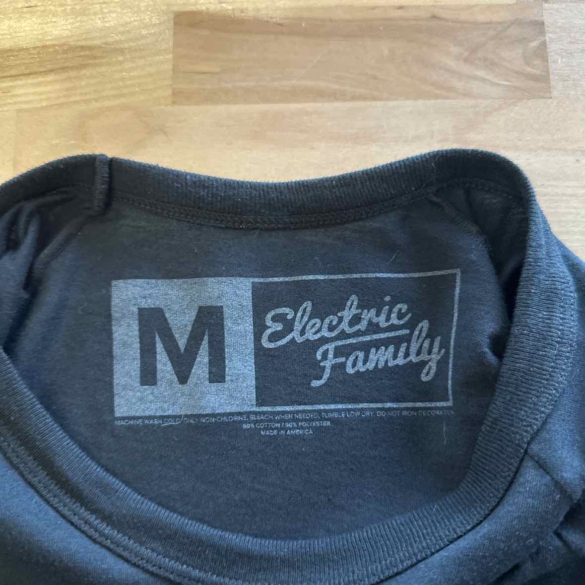 Electric Family Size M Black MENS Long Sleeve Shirt