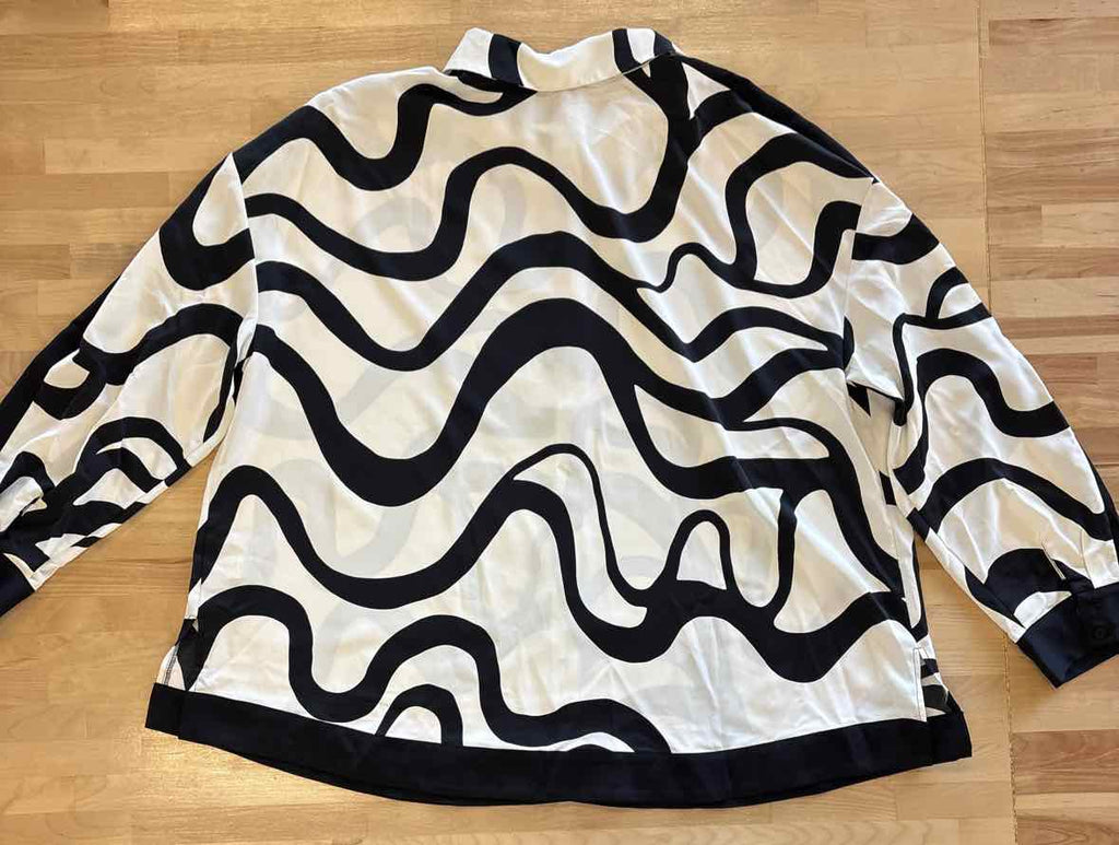 Eloquii Size 24 Black White Blouse
