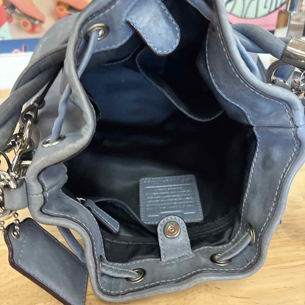 Coach Blue Gray Bucket Preloved Handbag