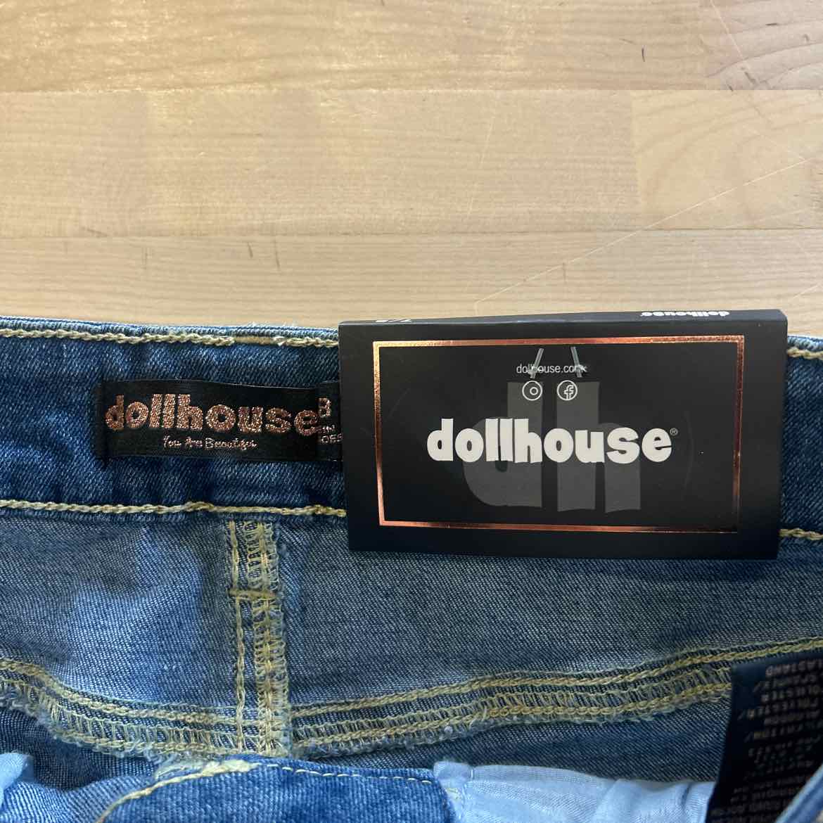 Dollhouse Juniors' Frayed High Rise Denim Bermuda Shorts - Canary Island - 7