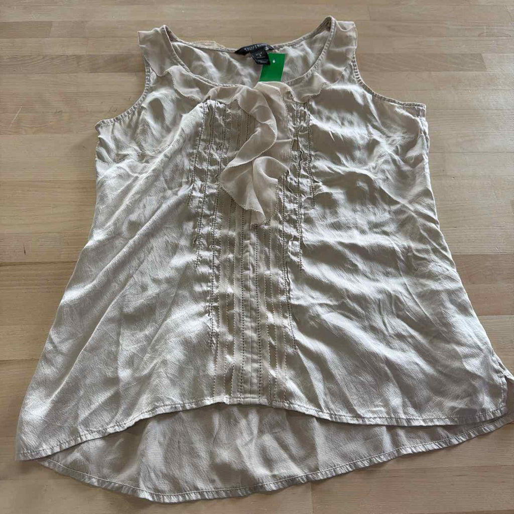 White House Black Market Size S Beige Silk Preloved Sleeveless