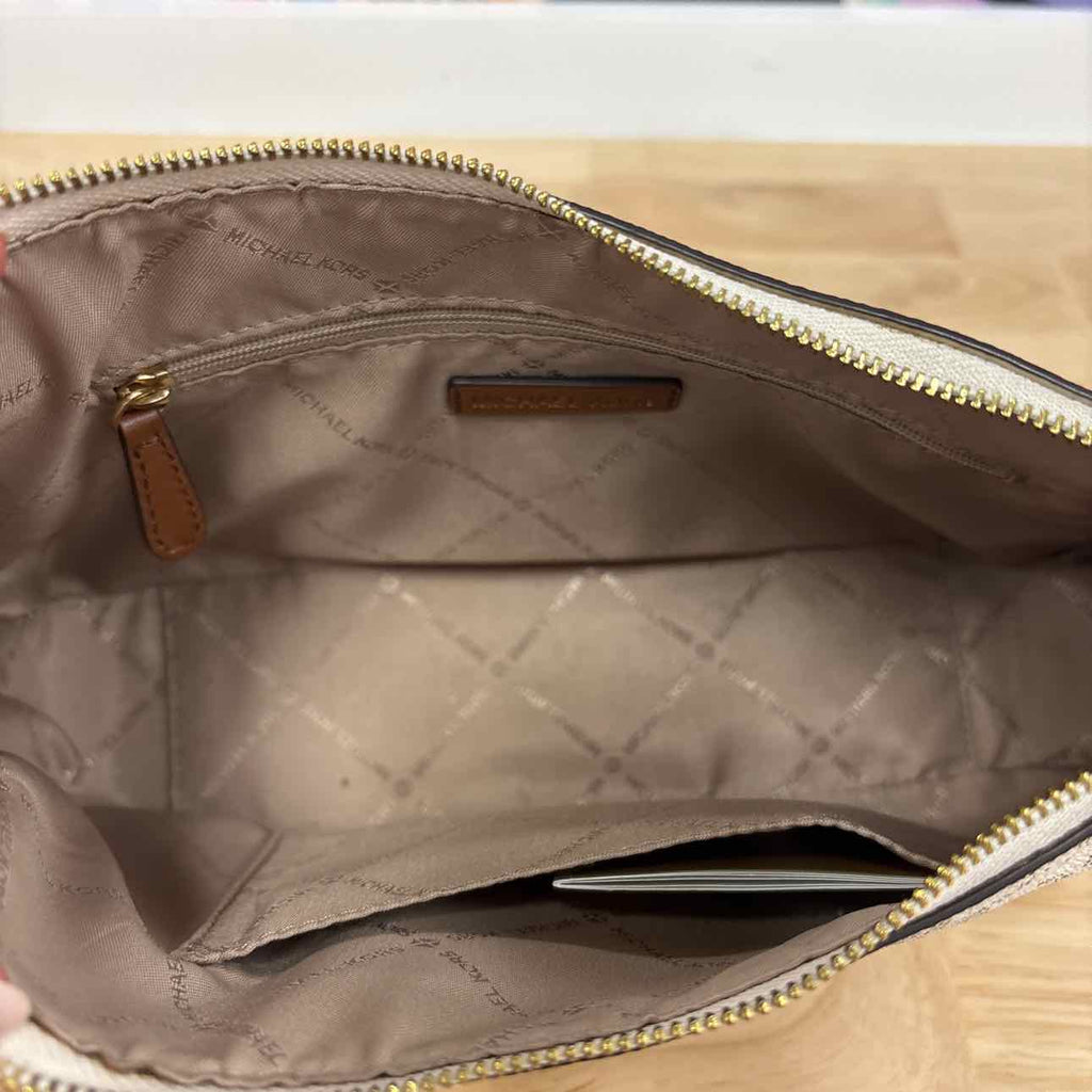 Michael Kors White Leather Preloved Handbag