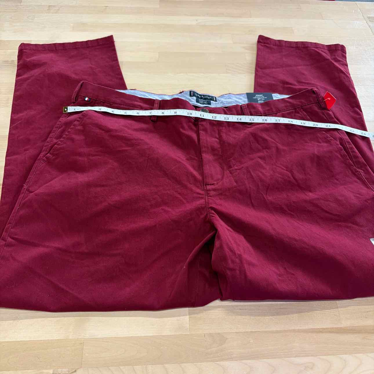Tommy Hilfiger Men's Straight-Fit Denton Flex Chino Pants - Rouge