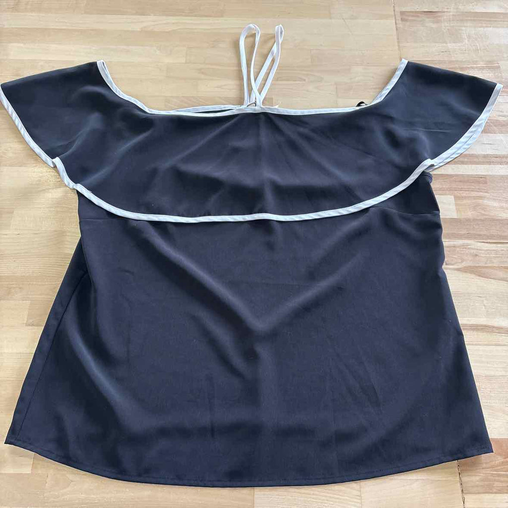 Calvin Klein Size L BLACK & WHITE Blouse