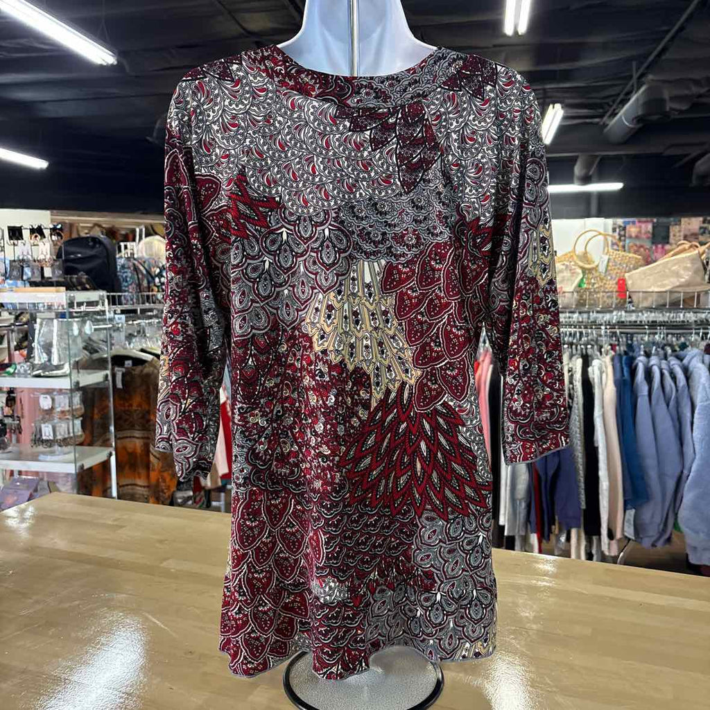 Agenda Size L Red Vintage Blouse LS