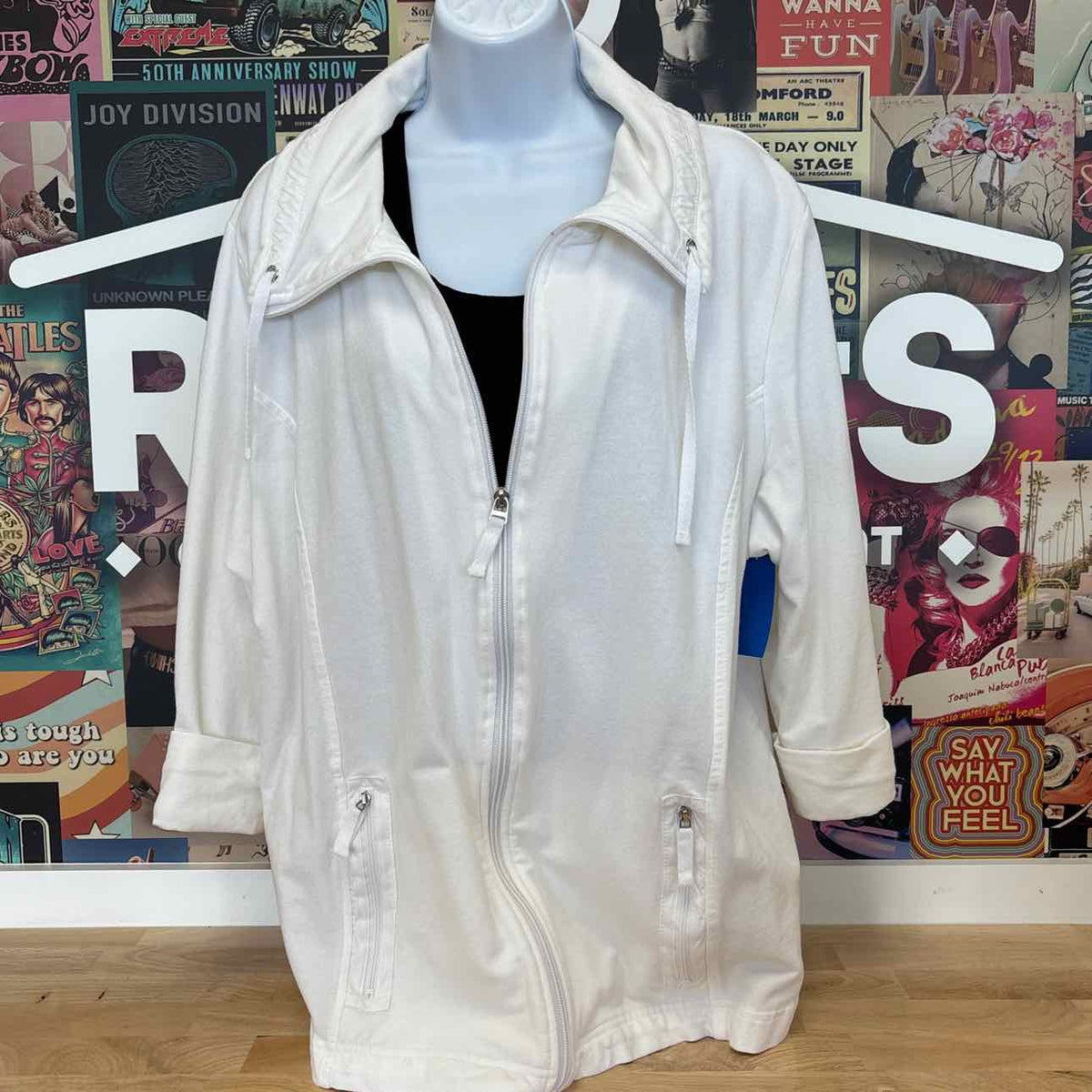 Karen Scott Size 2X White Preloved Jacket