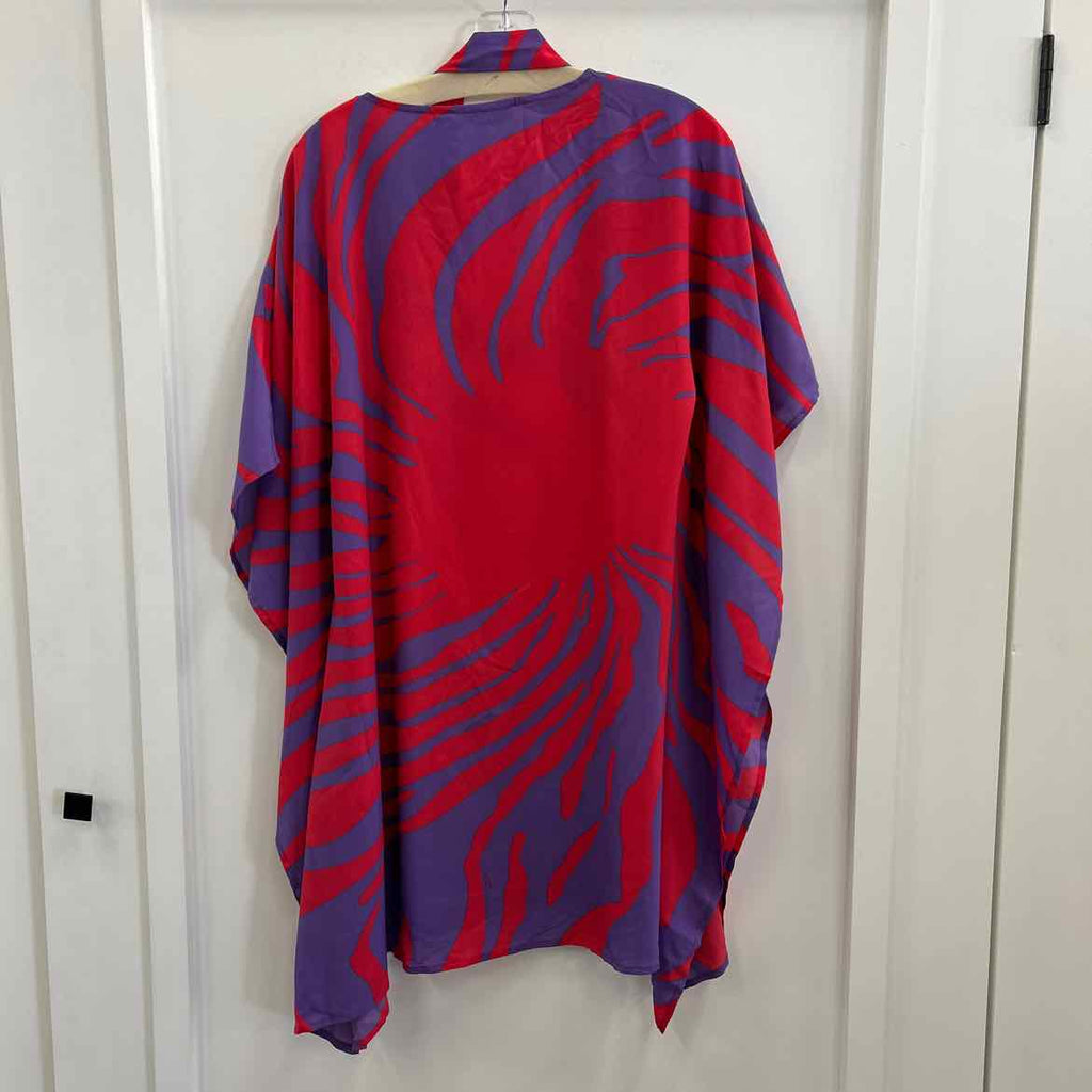 RaMona LaRue Size S Red/Purple Silk Preloved Blouse SS