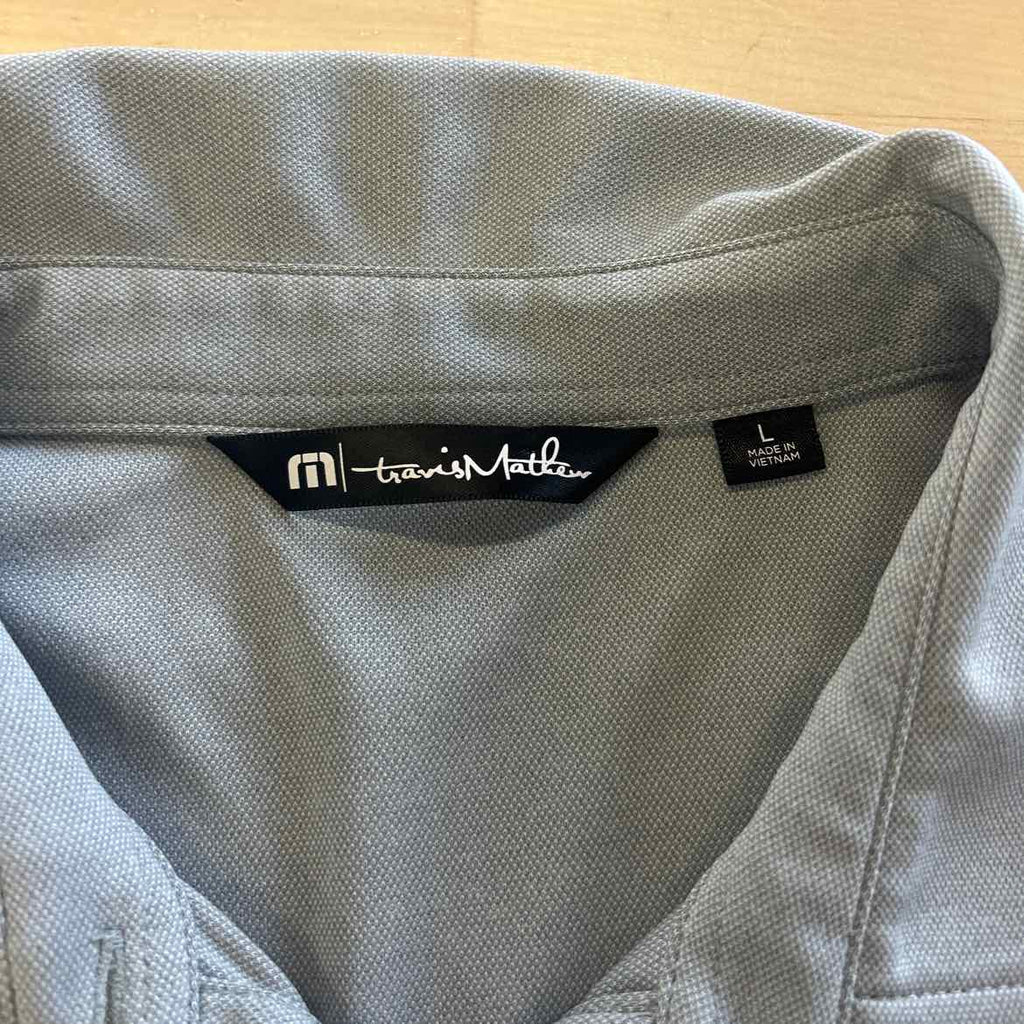 Travis Mathew Size L Grey Preloved MENS Polo