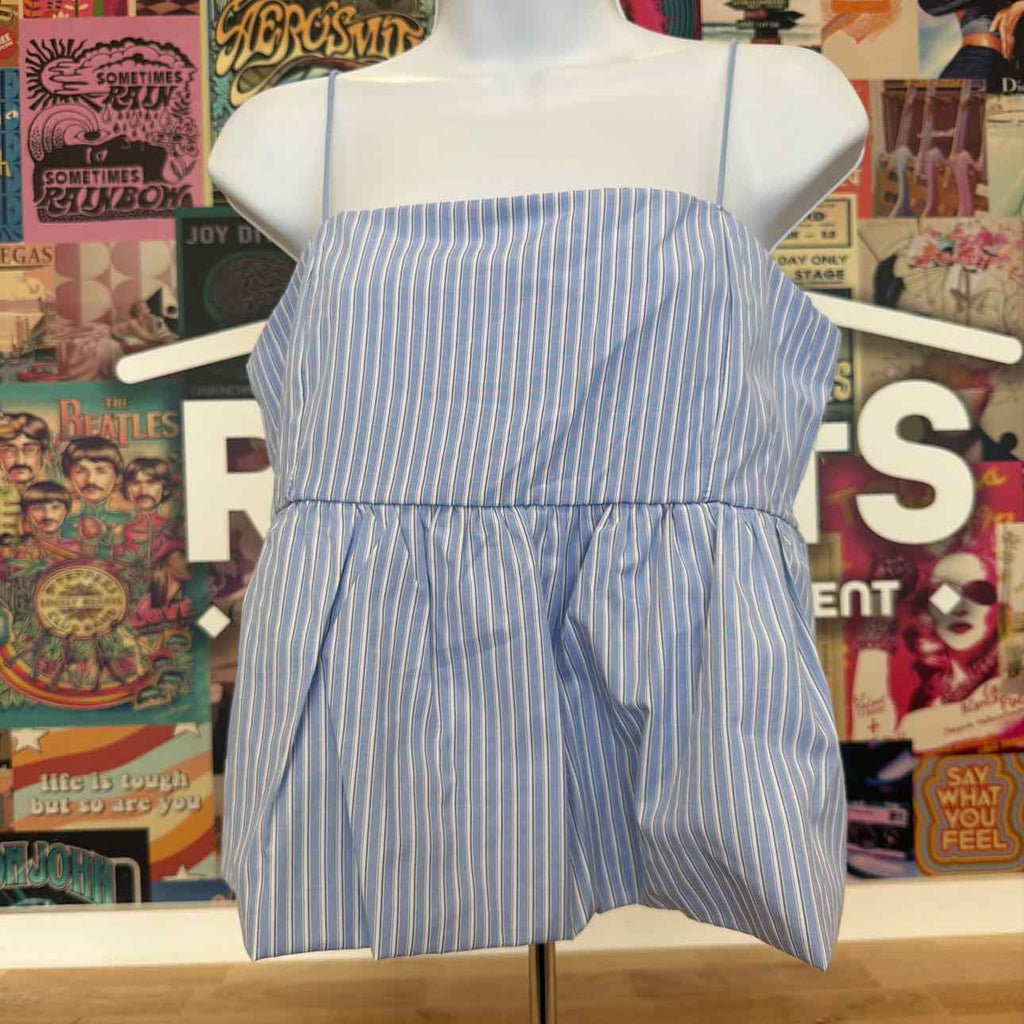 Madden Girl Size L Poplin Bubble Tank Top