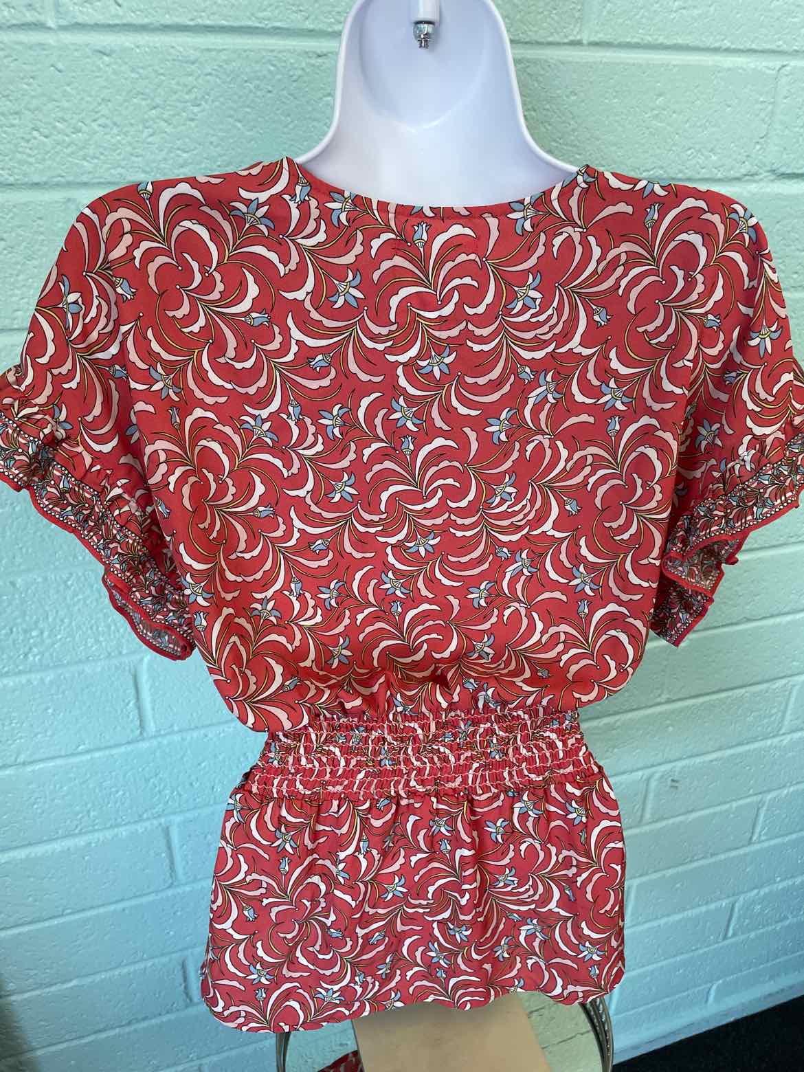 Max Studio Size L Peach & Beige Blouse