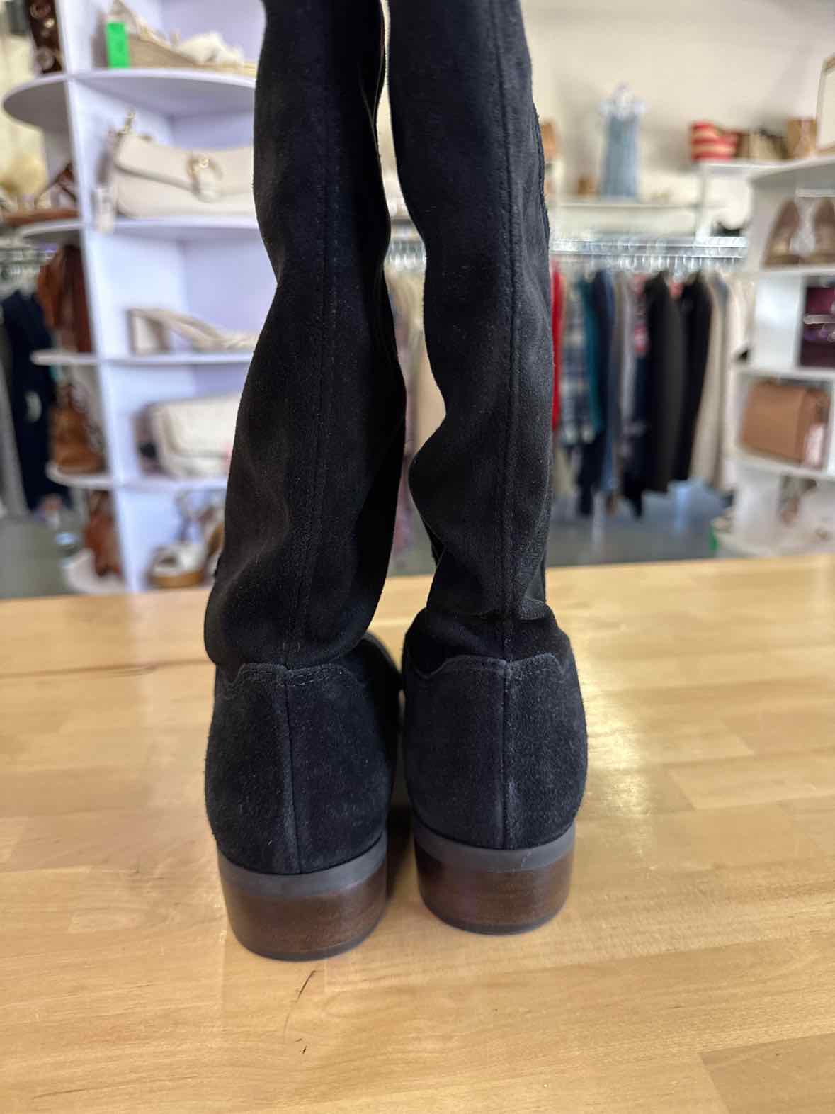 Lucky Brand Jean Size 6.5 Black Suede Over the Knee Boots