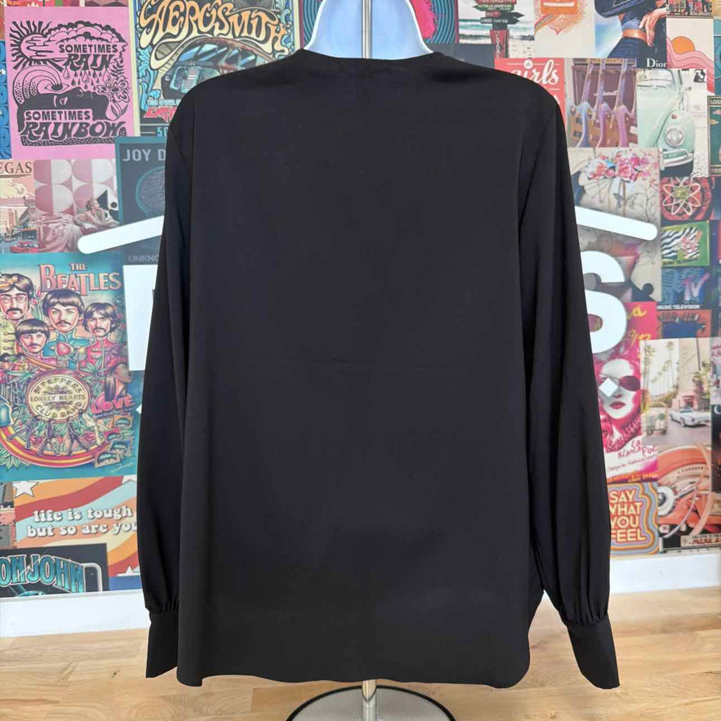 Tahari Size S Black Preloved Blouse LS
