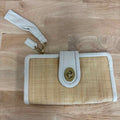 Coach Tan Straw Clutch