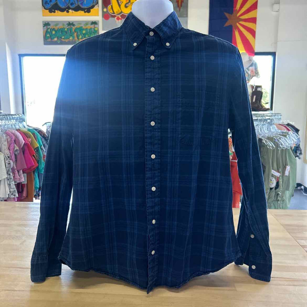 GitmanBros Size L Blue Preloved MENS Button Down Shirt