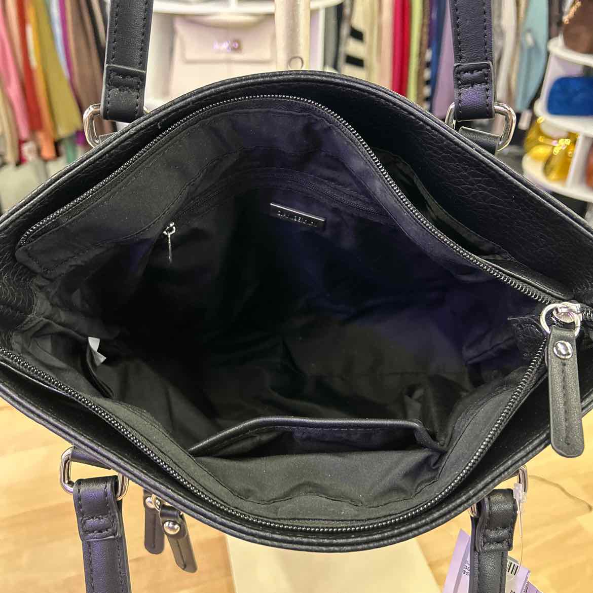 Giani Bernini Large Pebbled Tote Bag Black