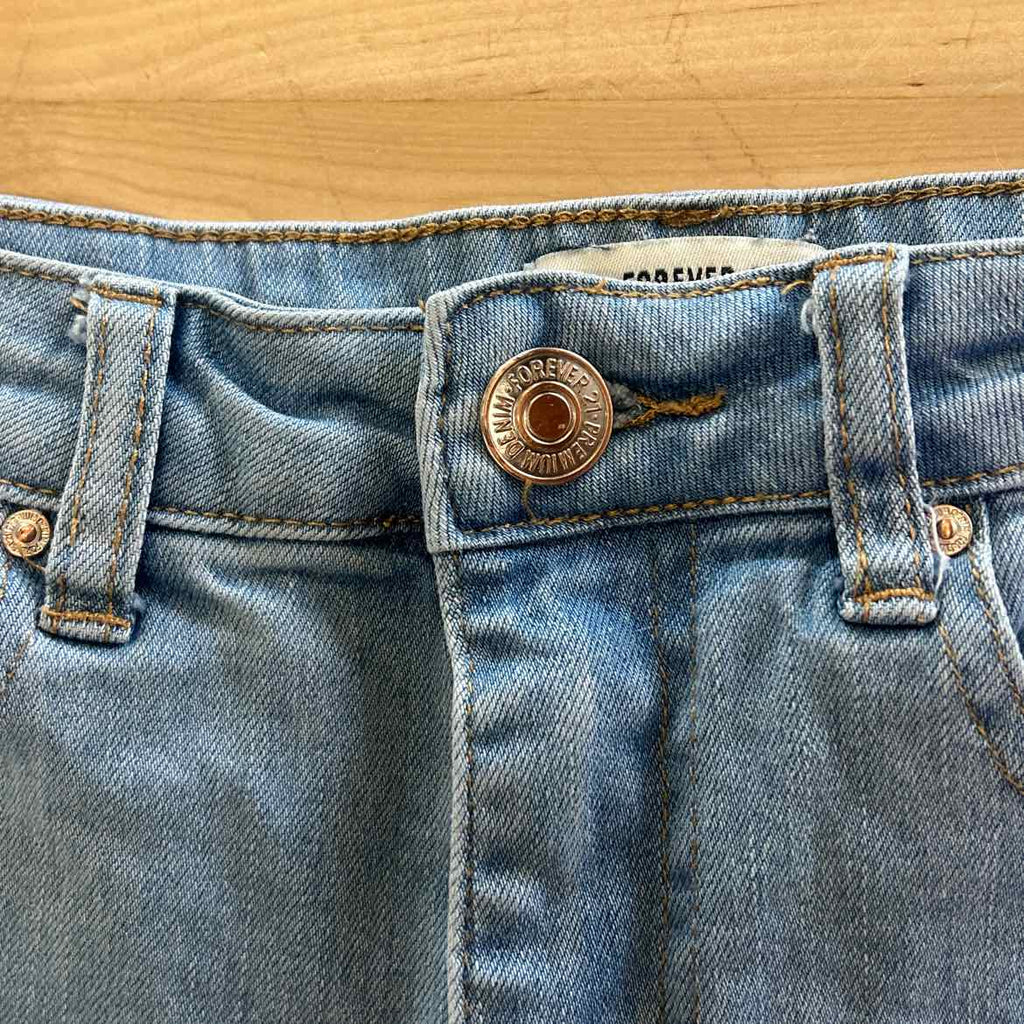 Forever 21 Women Size 24 Blue Denim Preloved Shorts
