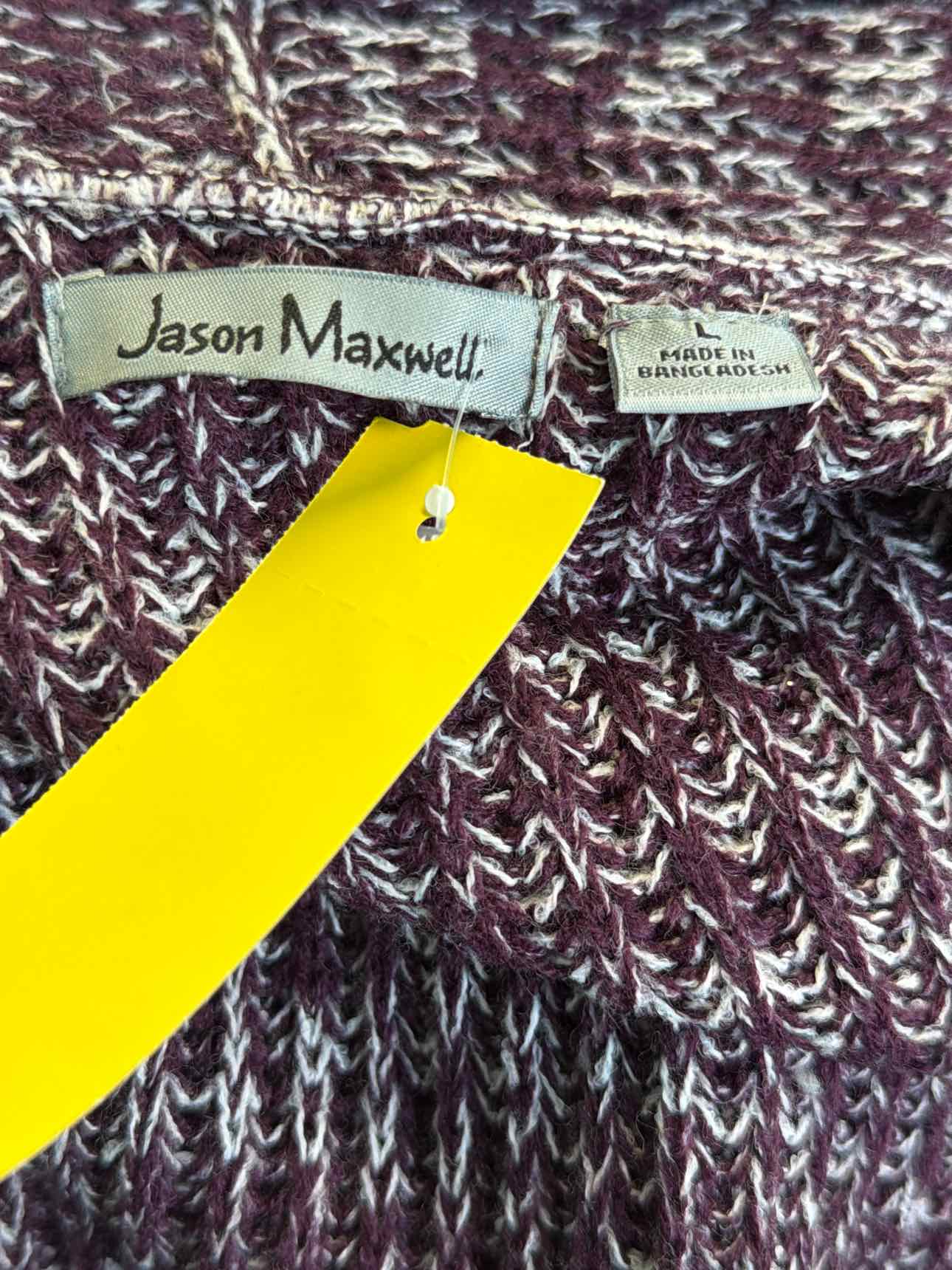 Jason Maxwell Size L Purple & White Sweater