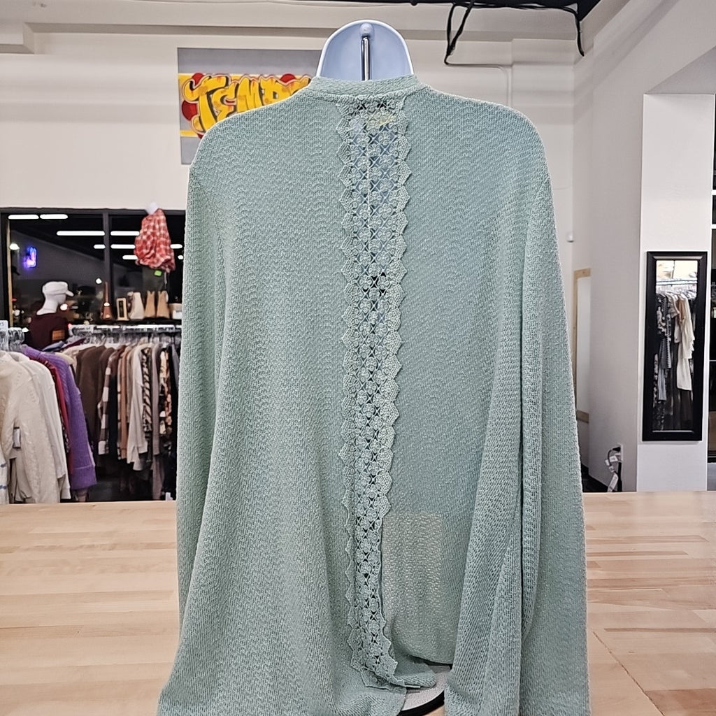 LA Threads Size 1X Teal Cardigan
