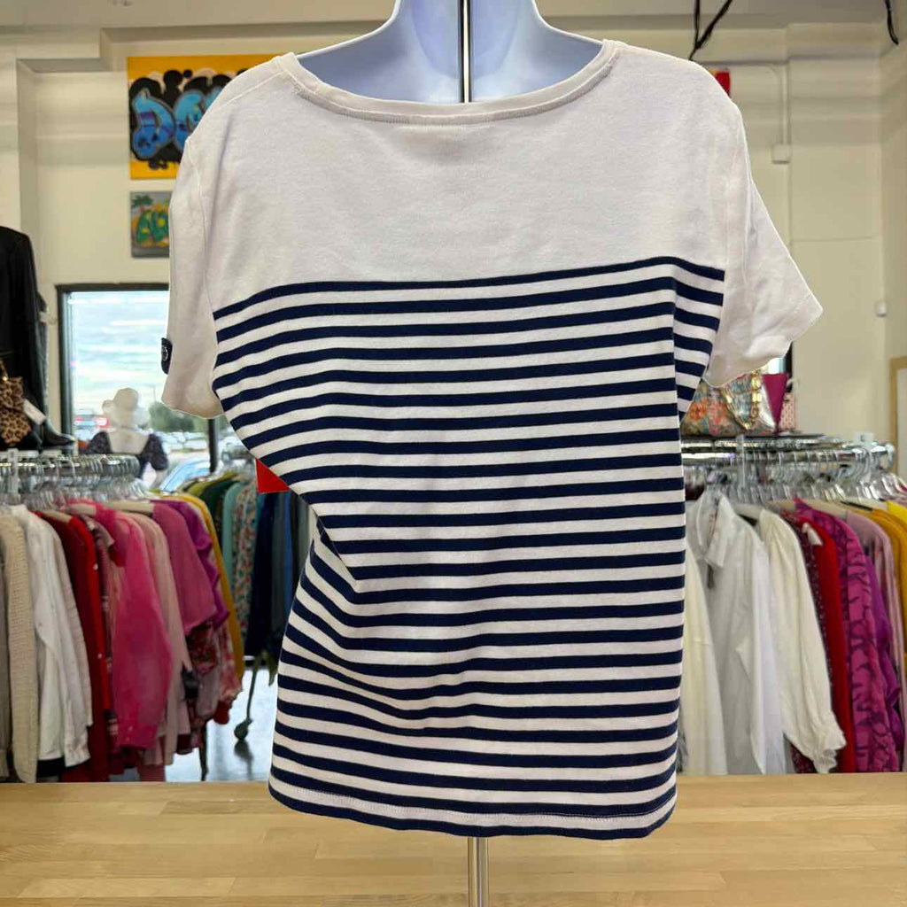 Karen Scott Size PL White/Blue Preloved T-shirt