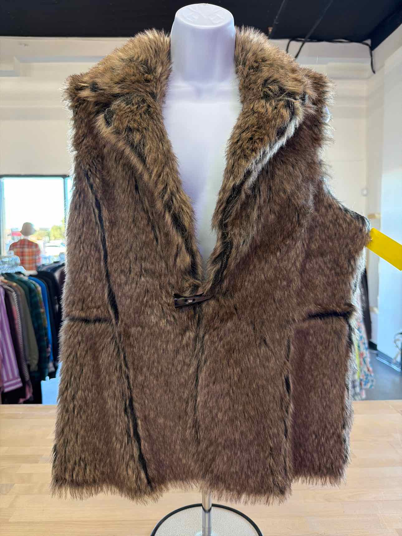Size OS Brown Faux Fur Vest