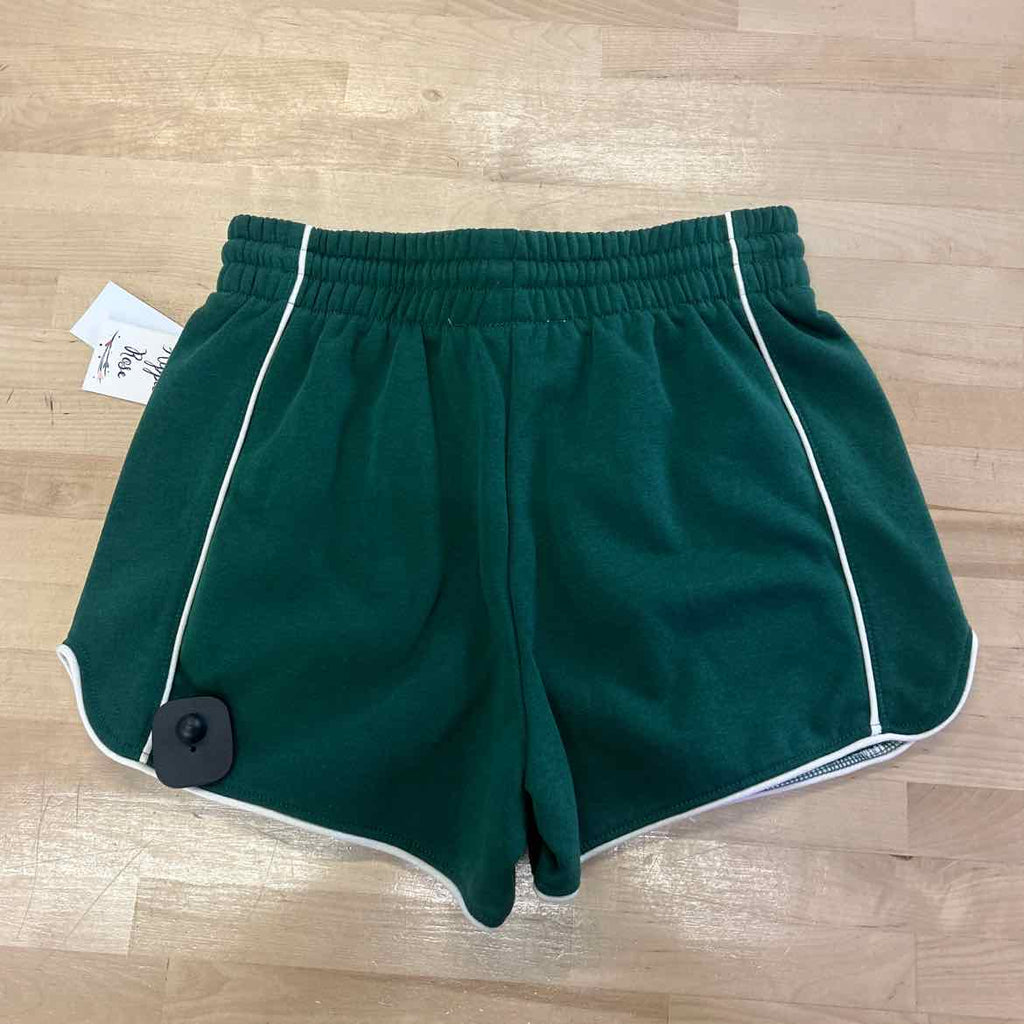 Hippie Rose Juniors' Contrast-Piped Pull-on Sweatshorts - Green - S