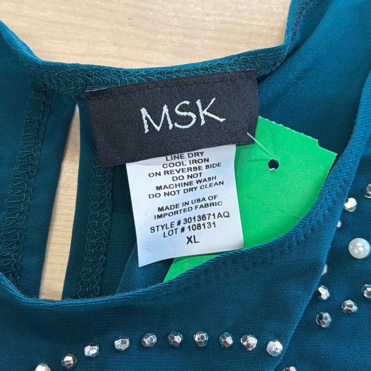 Msk Women's Scalloped-Hem Tank Top - Neo Emerald