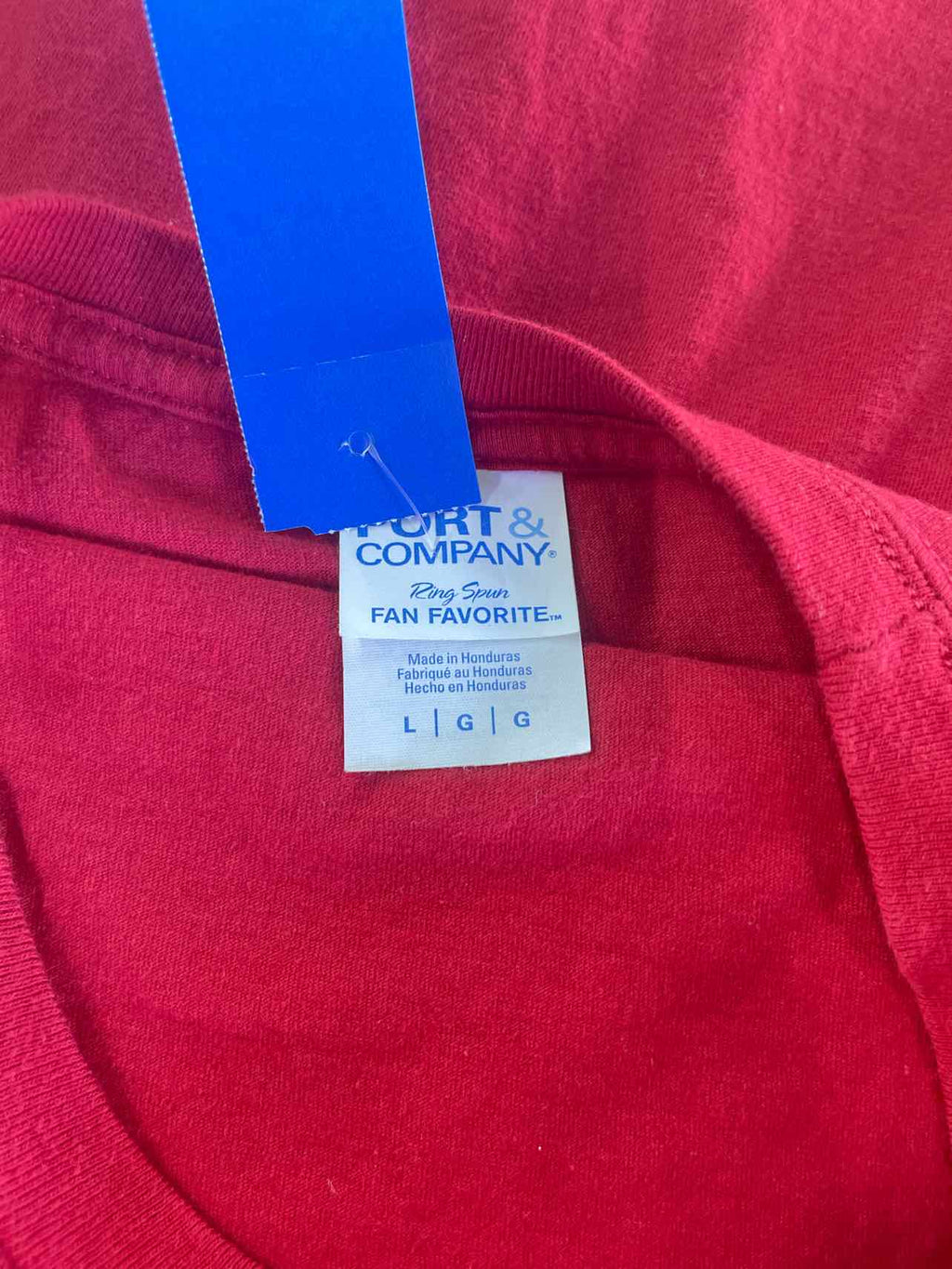 Port & Co. Size L Red Preloved MENS T-shirt