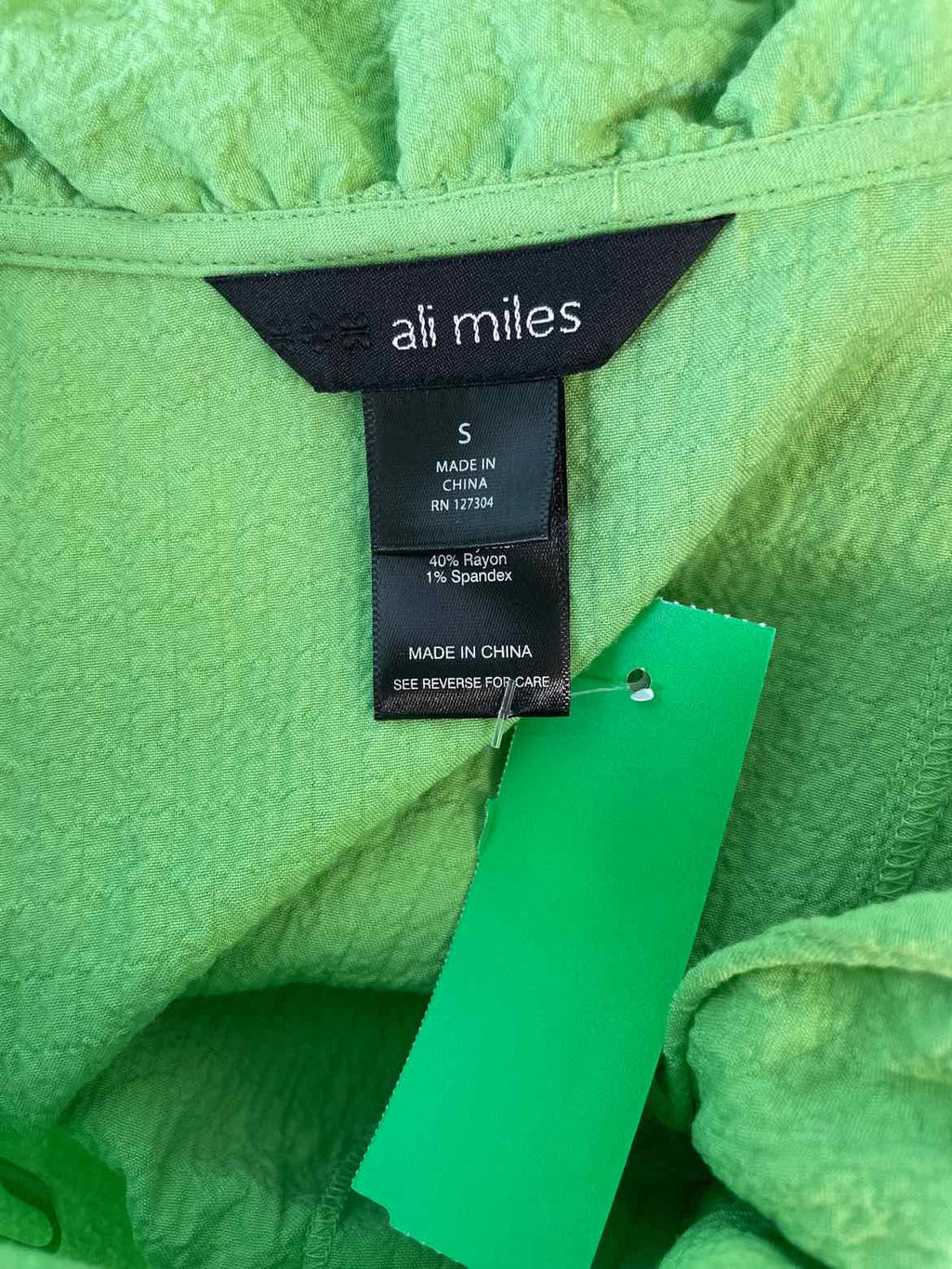 Ali Miles Size S Lime Green Blouse