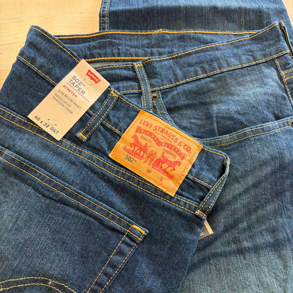 Levi's Big and Tall Mens 502 Regular Tapered Fit Jeans, 48 32, Blue
