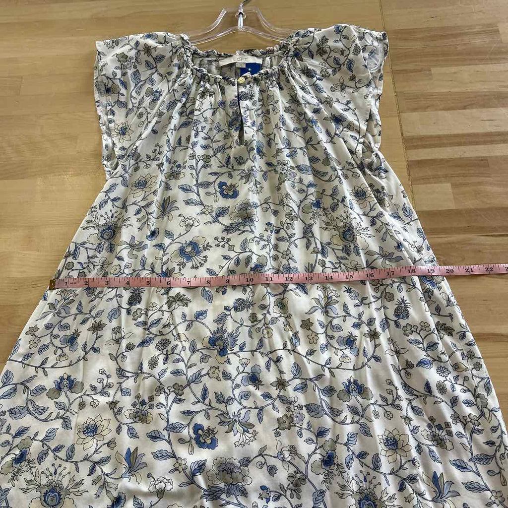 Loft Size S White Blue Preloved Dress