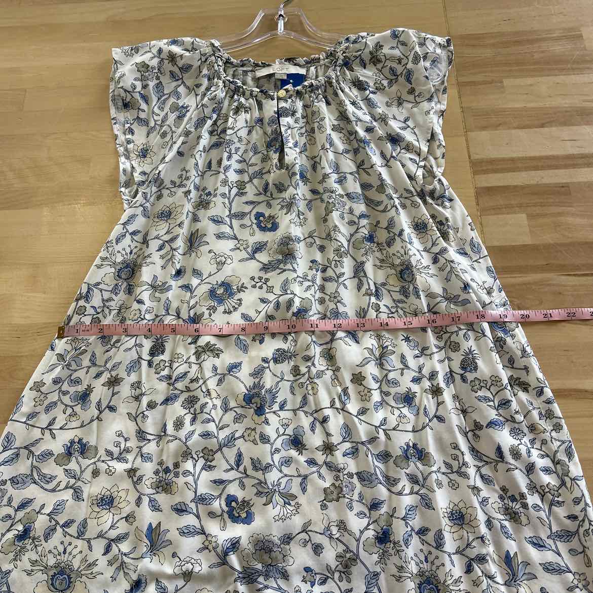 Loft Size S White Blue Preloved Dress