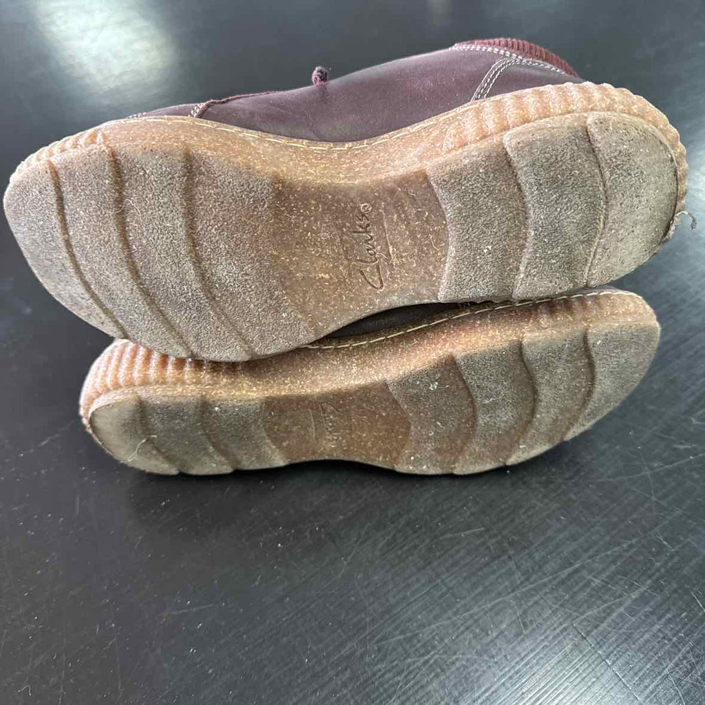 Clarks Shoe Size 7 Caroline Park Wine Leather Boots