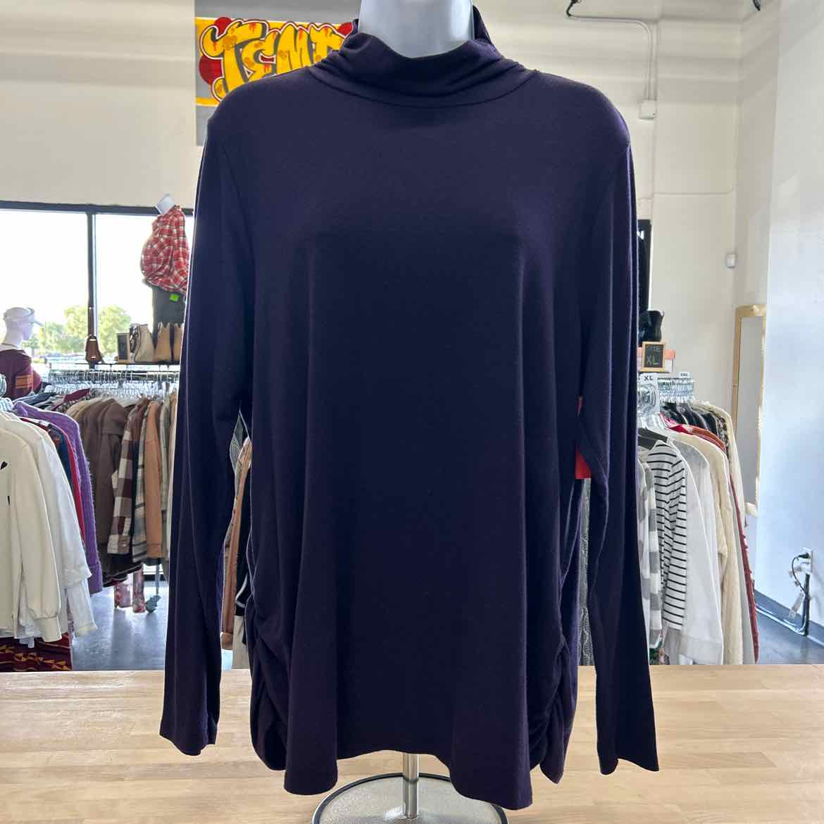 Coldwater Creek Size 1X Purple Turtleneck